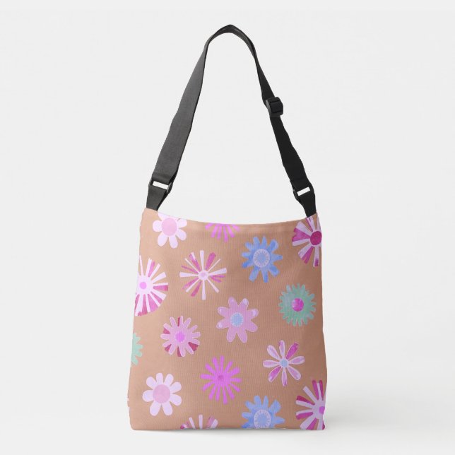 Pastel Floral Pattern Tote Bag (Front)