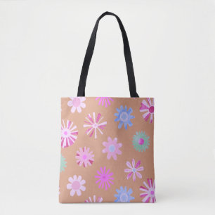 Pastel Floral Pattern Tote Bag