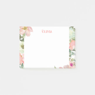 Pastel Floral Personalised Post-it Notes
