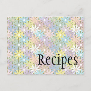 Pastel Floral Recipe Card