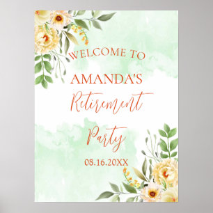 Pastel floral Retirement Party Welcome Sign