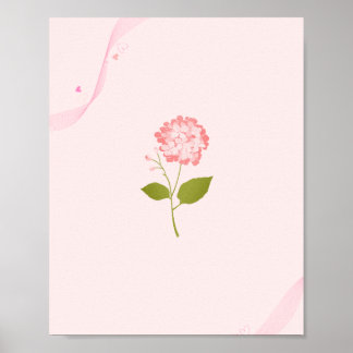 Pastel Floral Ribbon Poster – Soft Girl Aesthetic