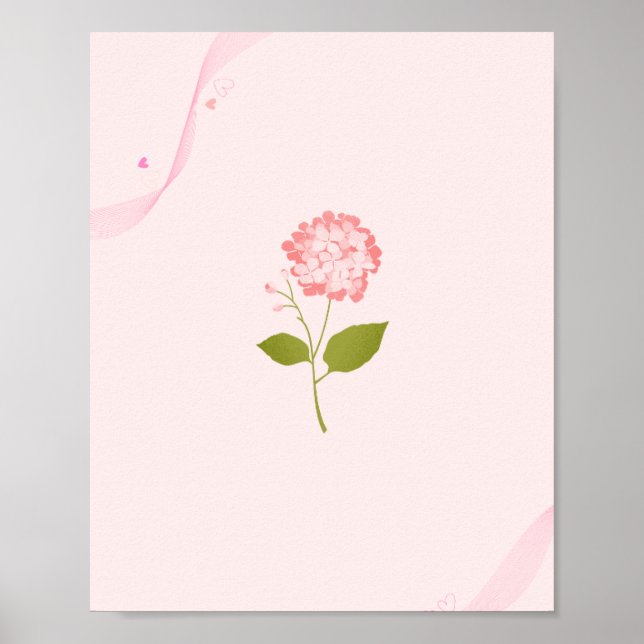Pastel Floral Ribbon Poster – Soft Girl Aesthetic (Front)