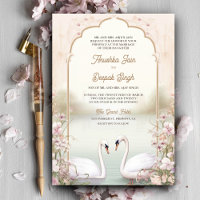 Pastel Floral Romantic Swans Indian Wedding