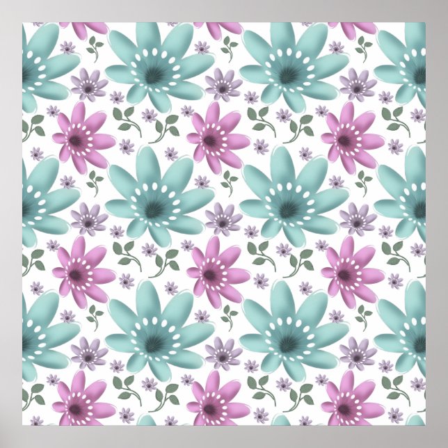 Pastel Floral Seamless Pattern  Poster (Front)