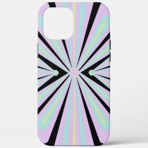 Pastel floral shapes on a black background iPhone 12 pro max case