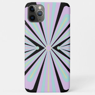 Pastel floral shapes on a black background iPhone 11 pro max case