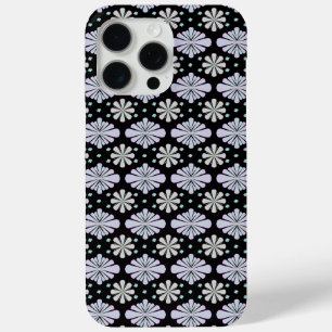Pastel floral shapes on a black background iPhone 15 pro max case