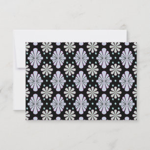 Pastel floral shapes on a black background thank you card