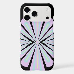 Pastel Floral Shapes on Black Background