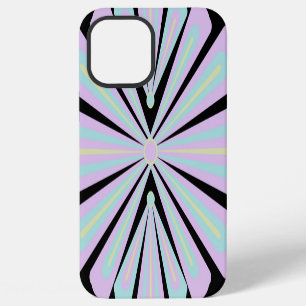 Pastel Floral Shapes on Black Background iPhone 12 Pro Max Case