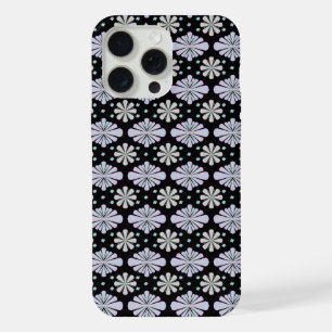 Pastel Floral Shapes on Black Background iPhone 15 Pro Max Case