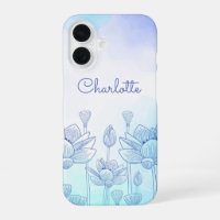 Pastel Floral Silhouette Overlay Personalised Name