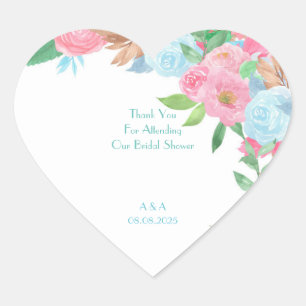 PASTEL FLORAL SPRING SUMMER HEART STICKER