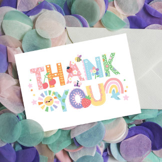 Pastel Floral Spring Thank You Birthday Card