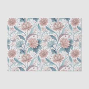 Pastel Floral Swirl Beautiful Flowers Pattern Art Tissue Paper
