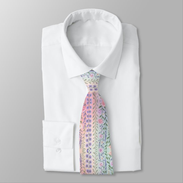Pastel Floral Tie (Tied)