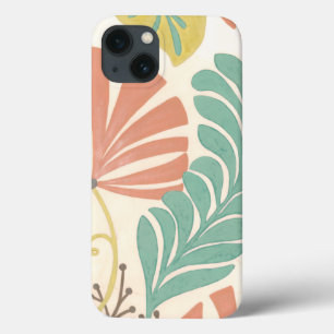 Pastel Floral Vines and Leaves on Cream Background iPhone 13 Case