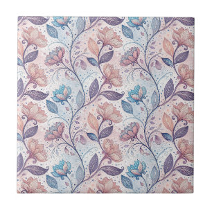 Pastel Floral Watercolor Abstract Painting Pattern Ceramic Tile