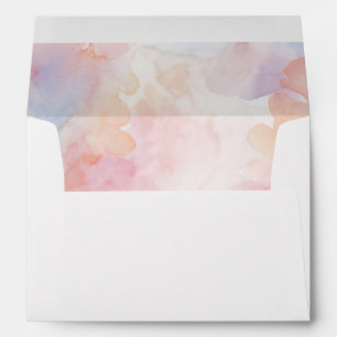 Pastel Floral Watercolor Elegant Wedding Envelope