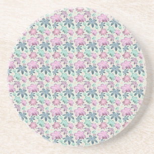 Pastel Floral watercolor Pattern Coaster