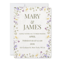 Pastel Floral Wedding Invitation