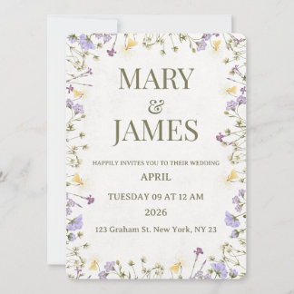 Pastel Floral Wedding Invitation