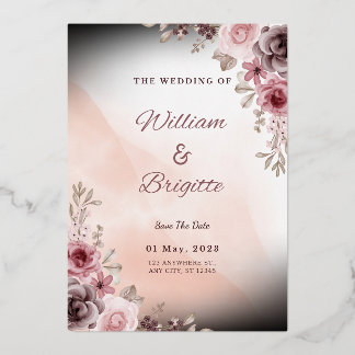 Pastel Floral Wedding Invitation
