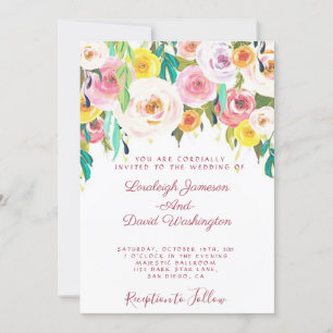 Pastel floral Wedding Invitation