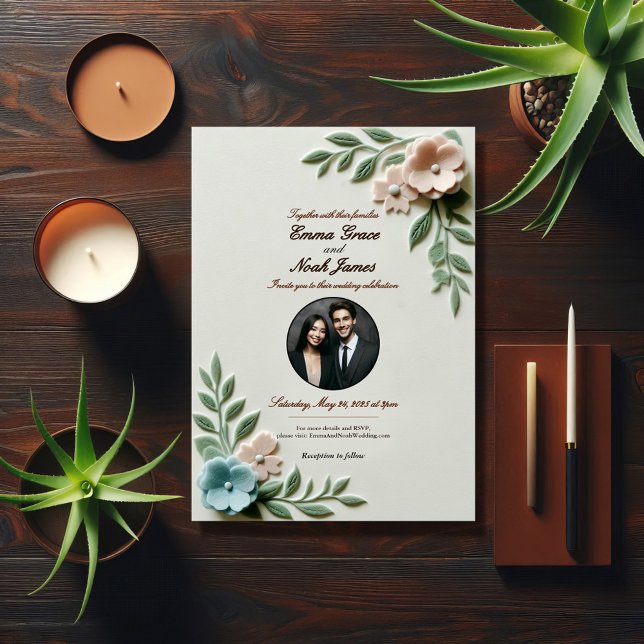 Pastel Floral Wedding Invitation  (Creator Uploaded)