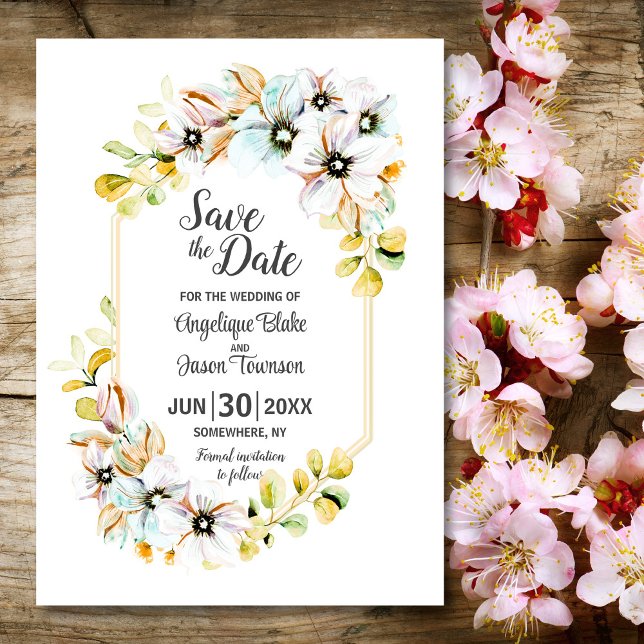 Pastel Floral Wedding Save The Date (Creator Uploaded)