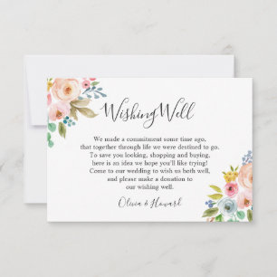 Pastel Floral Wedding Wishing Well Invitation