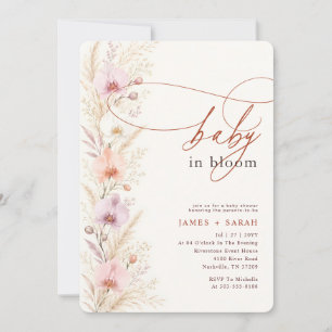 Pastel Floral Wildflower Baby in Bloom Baby Shower Invitation