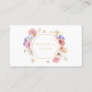 Pastel Floral Womens Elegant Designer Stylist Busi Business Card