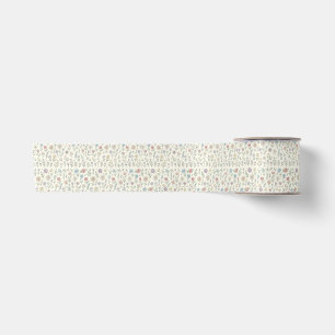 pastel floral wrapping paper. satin ribbon
