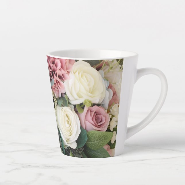 Pastel Flower Bouquet  Latte Mug (Right)