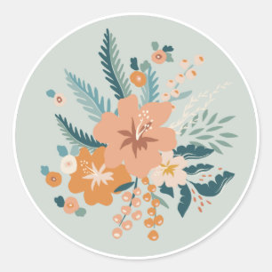 Pastel Flower Classic Round Sticker