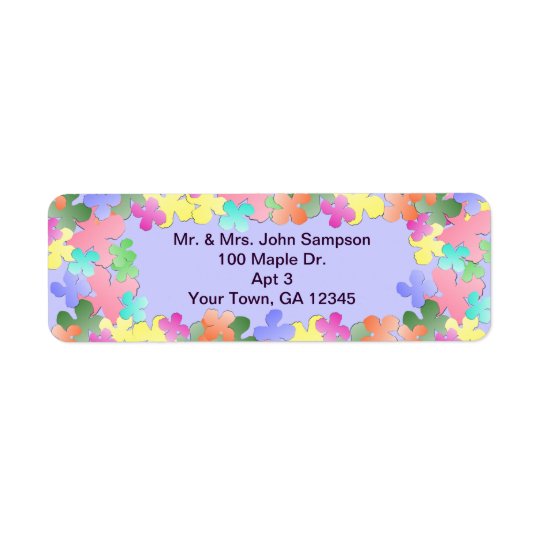 Pastel Flower Collage Custom Return Address Label