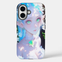 Pastel Flower Elf with Luminous Green Eyes