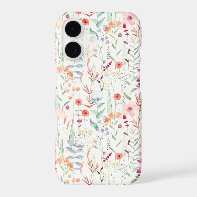 Pastel Flower Garden Pattern iPhone Case (Back)