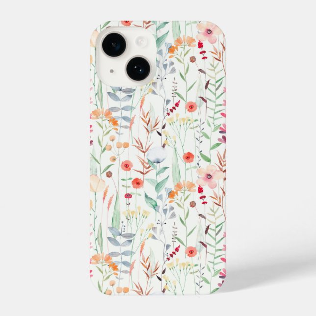 Pastel Flower Garden Pattern iPhone Case (Back)