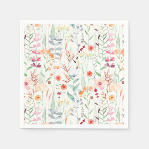 Pastel Flower Garden Pattern Napkin