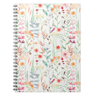 Pastel Flower Garden Pattern Notebook