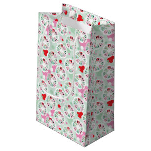 pastel flower owl background pattern small gift bag