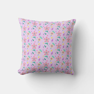 Pastel Flower Pattern – Cute Watercolor Floral Des Cushion