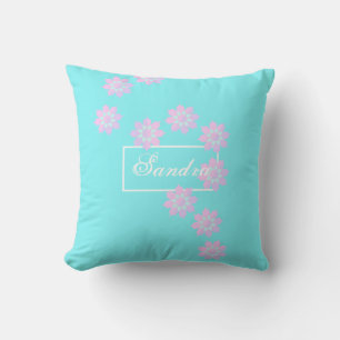 Pastel Flower Petals Sandra Cushion Throw Pillow