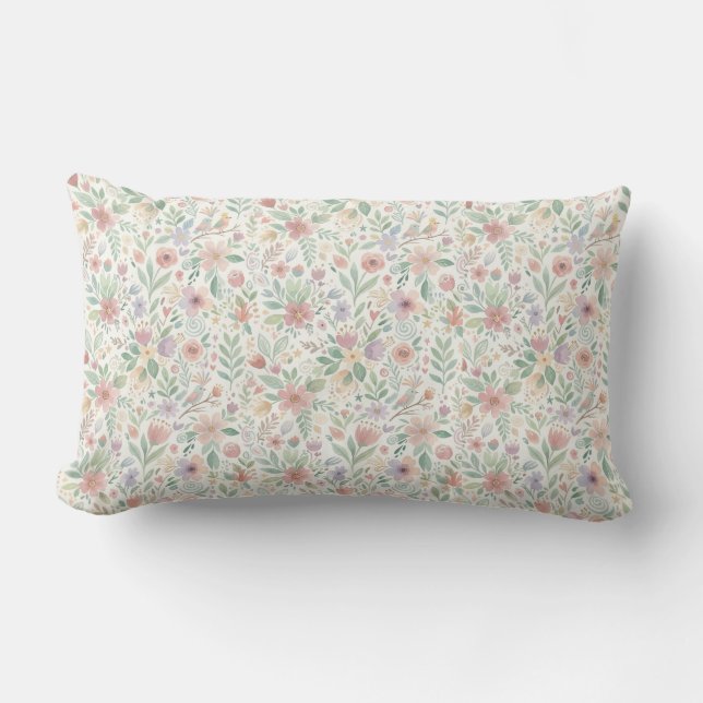 Pastel Flower Pillows & Poufs (Front)