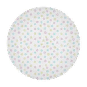 Pastel flowers cutting board