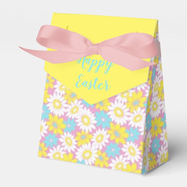 Pastel flowers favour box (Front Side)