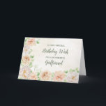 Pastel Flowers Girlfriend Birthday Card<br><div class="desc">Pretty and thoughtful greeting card for your girlfriend's birthday with delicate spring pastel watercolor flowers.</div>